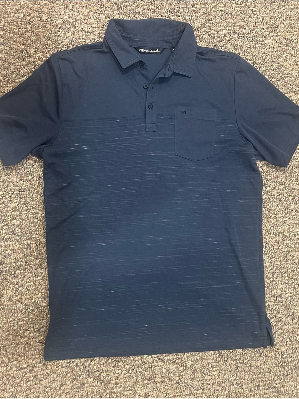 Travis Mathew Navy Short-Sleeve Polo with Chest Pocket